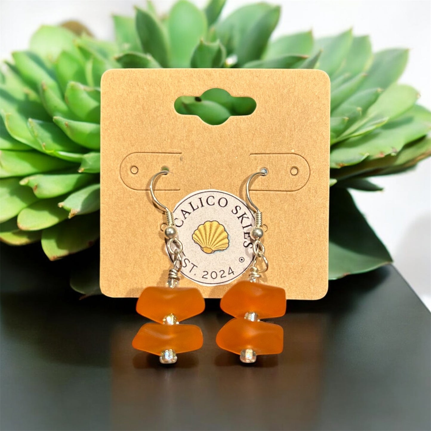 Sunset Sea Glass Earrings