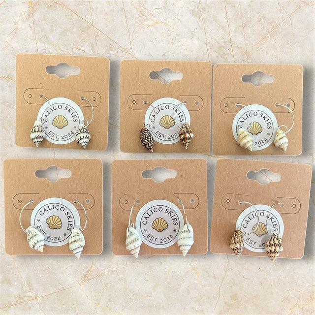 Dove Shell Hoop Earrings