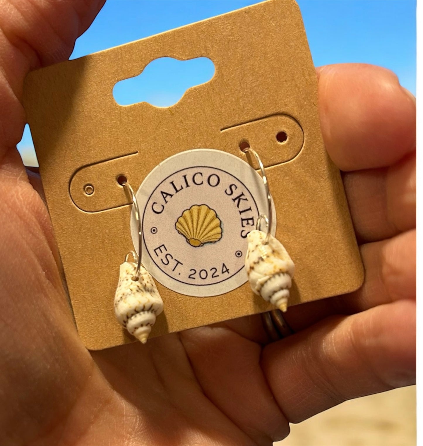 Dove Shell Hoop Earrings