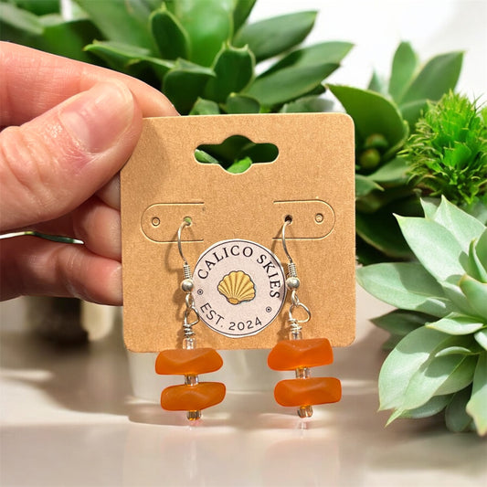 Sunset Sea Glass Earrings