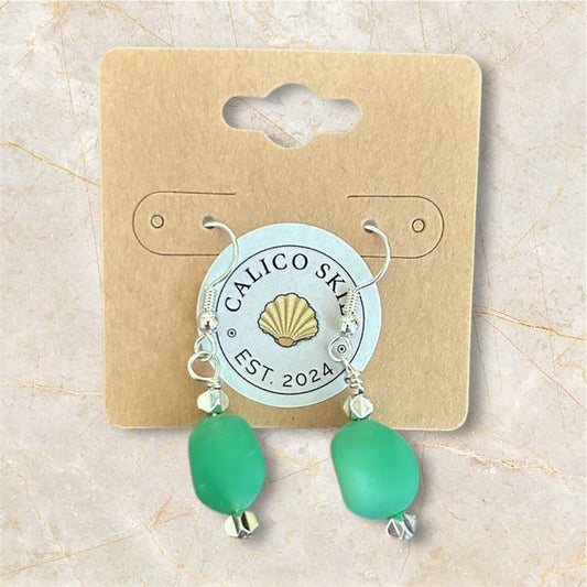 Jade Sea Glass Earrings