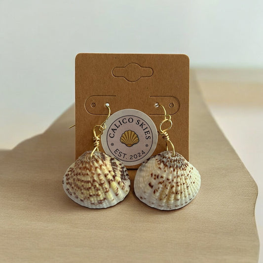 Golden Driftwood Shell Earrings
