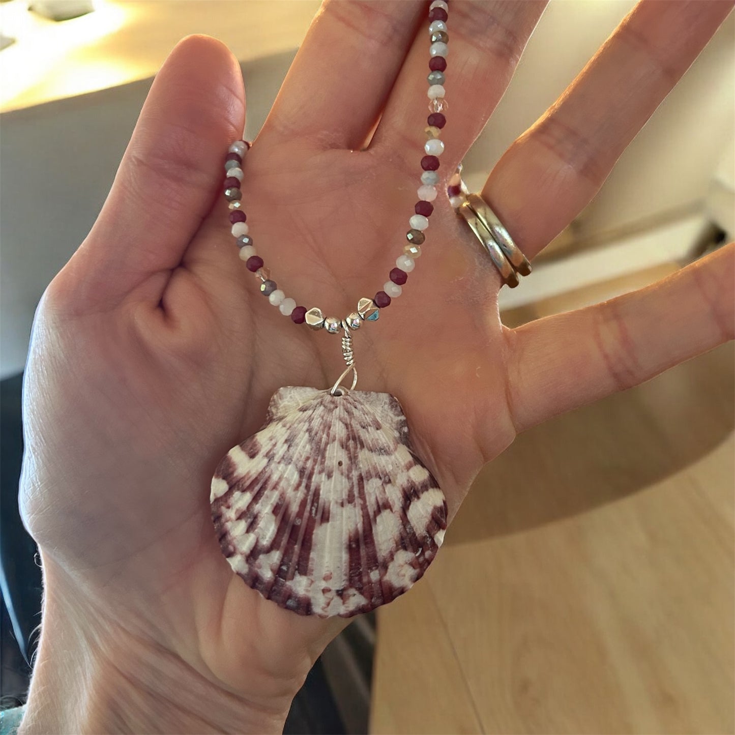 Red Dawn Shell Necklace