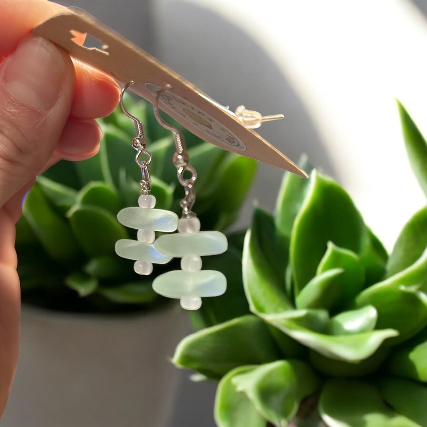 Sea-foam Sea Glass Earrings