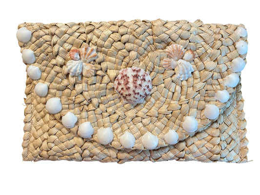 Coastal Keepsake Straw Clutch