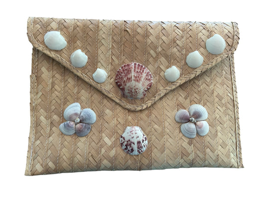 Sea Petal Straw Clutch