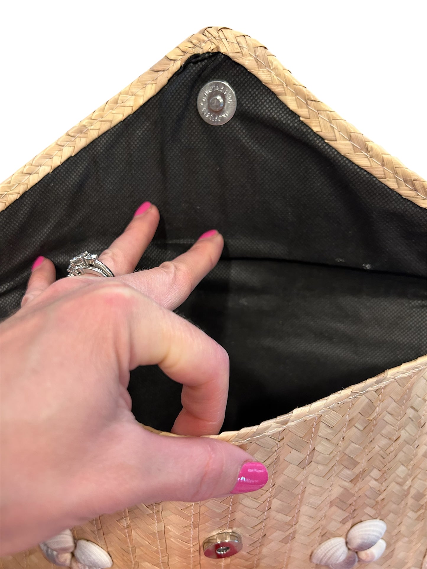 Sea Petal Straw Clutch